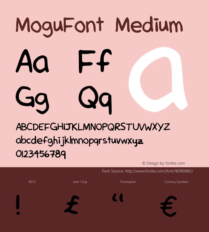 MoguFont Medium Version 001.000 Font Sample