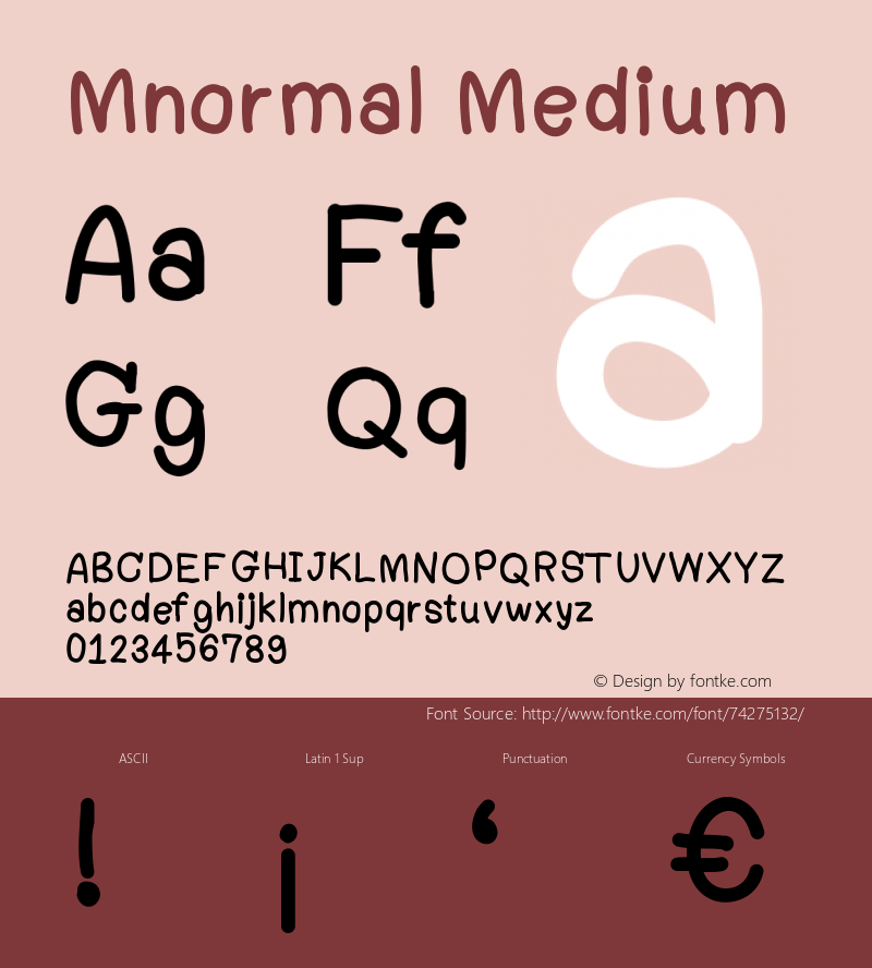 Mnormal Version 001.000 Font Sample