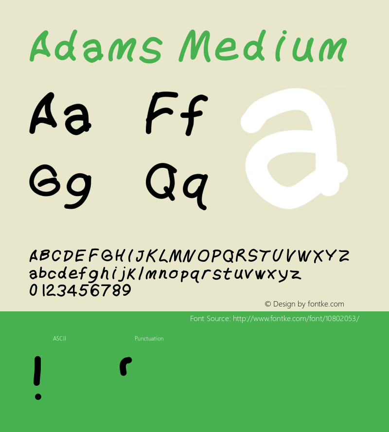 Adams Medium Version 001.000 Font Sample