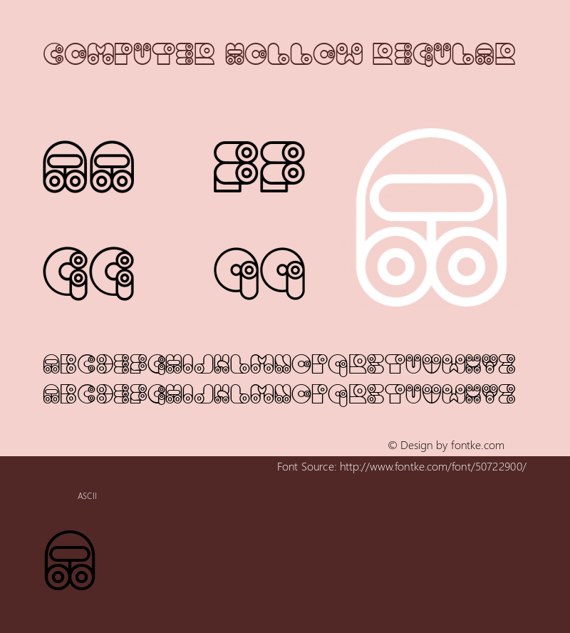 Computer Hollow Regular Version 1.000 Font Sample