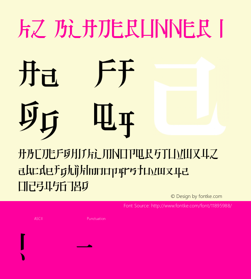 KZ BLADERUNNER 1 Macromedia Fon￿ographer 4.1J 09.6.28 Font Sample