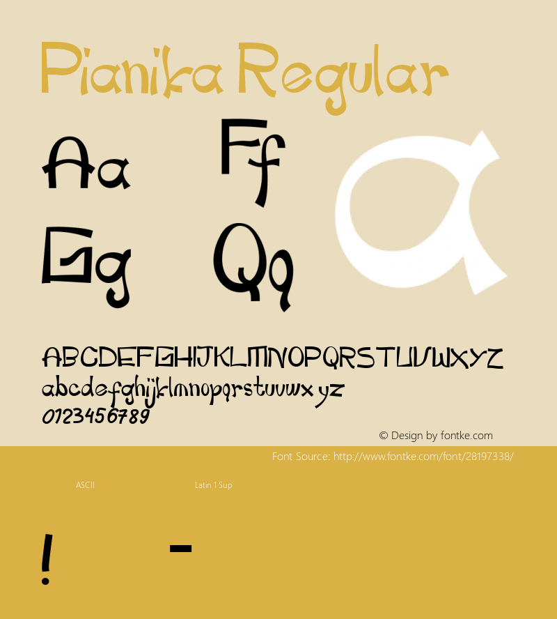 Pianika Version 1.00;December 27, 2018;FontCreator 11.5.0.2422 64-bit Font Sample