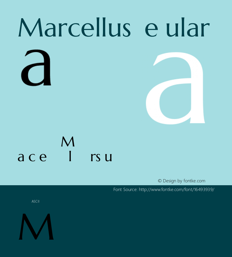 Marcellus Regular Version 1.000 Font Sample