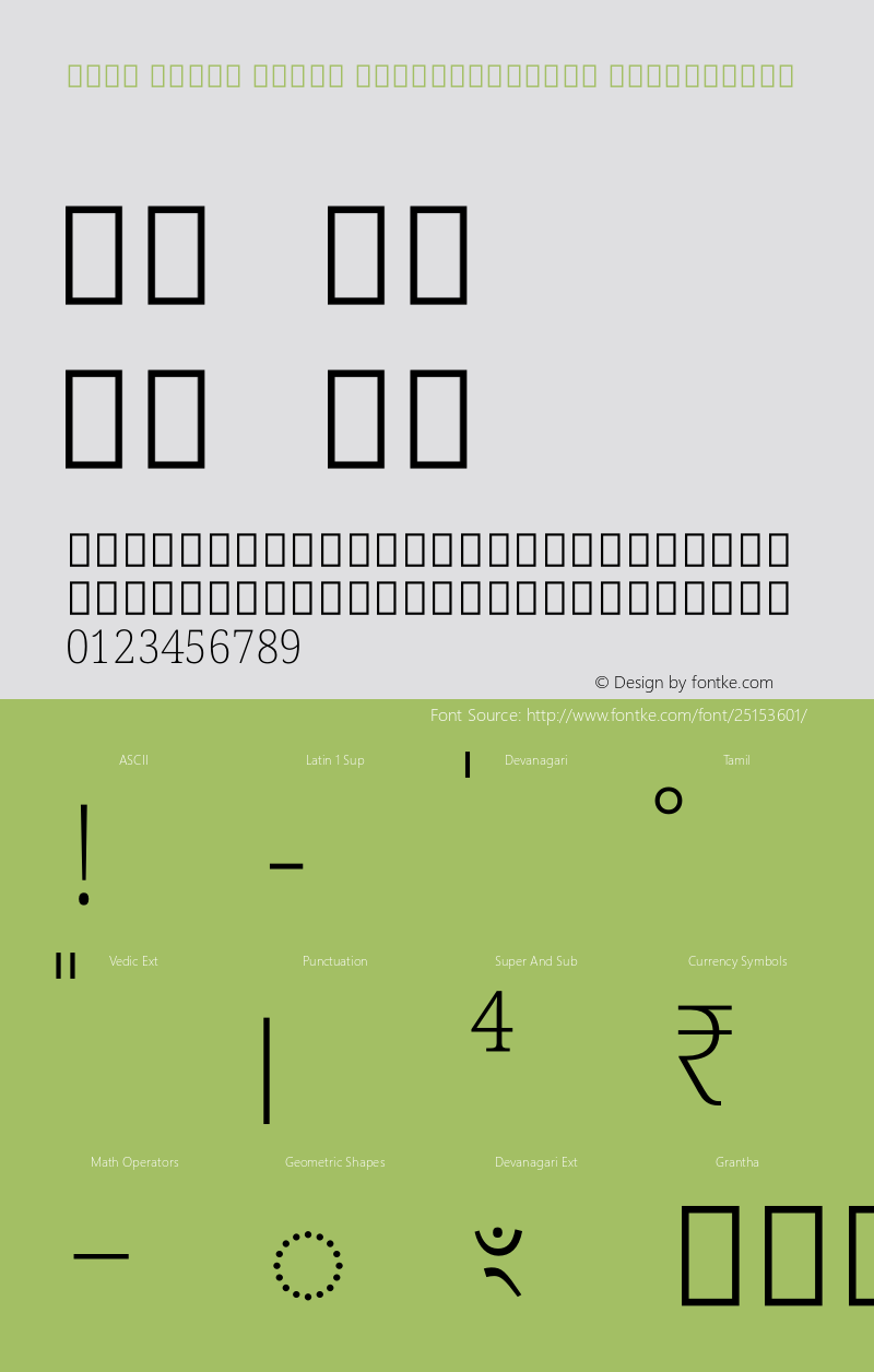 Noto Serif Tamil SemiCondensed ExtraLight Version 2.000 Font Sample