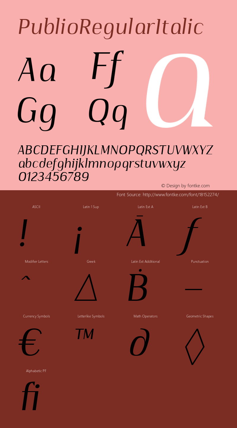 PublioRegularItalic ☞ Version 1.000;com.myfonts.easy.tdf.Publio.italic.wfkit2.version.41Z8 Font Sample