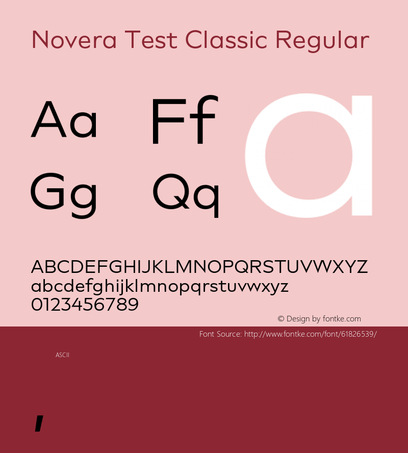 Novera Test Classic Regular Version 1.000;hotconv 1.0.109;makeotfexe 2.5.65596 Font Sample