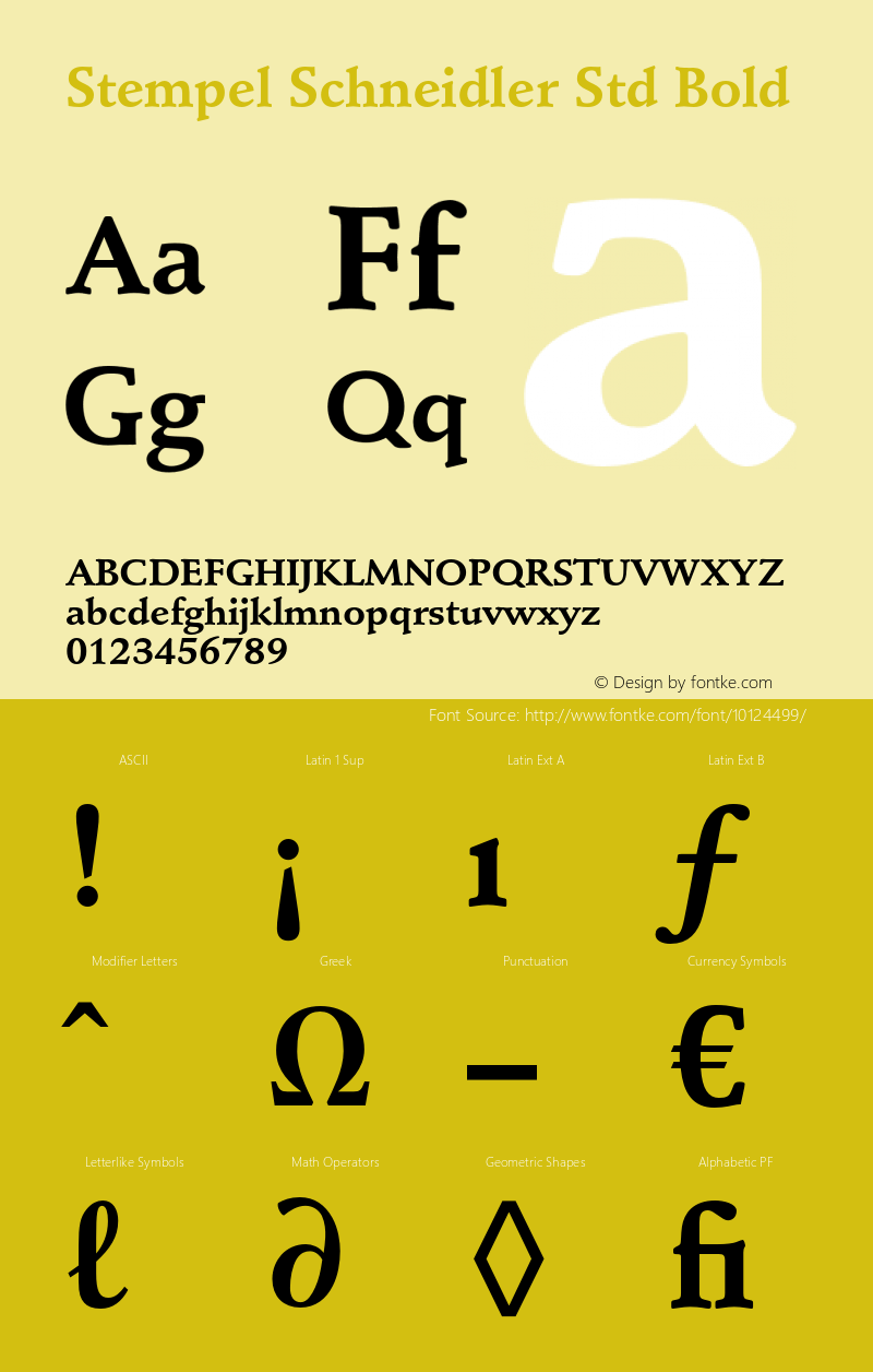 Stempel Schneidler Std Bold OTF 1.029;PS 001.003;Core 1.0.33;makeotf.lib1.4.1585 Font Sample