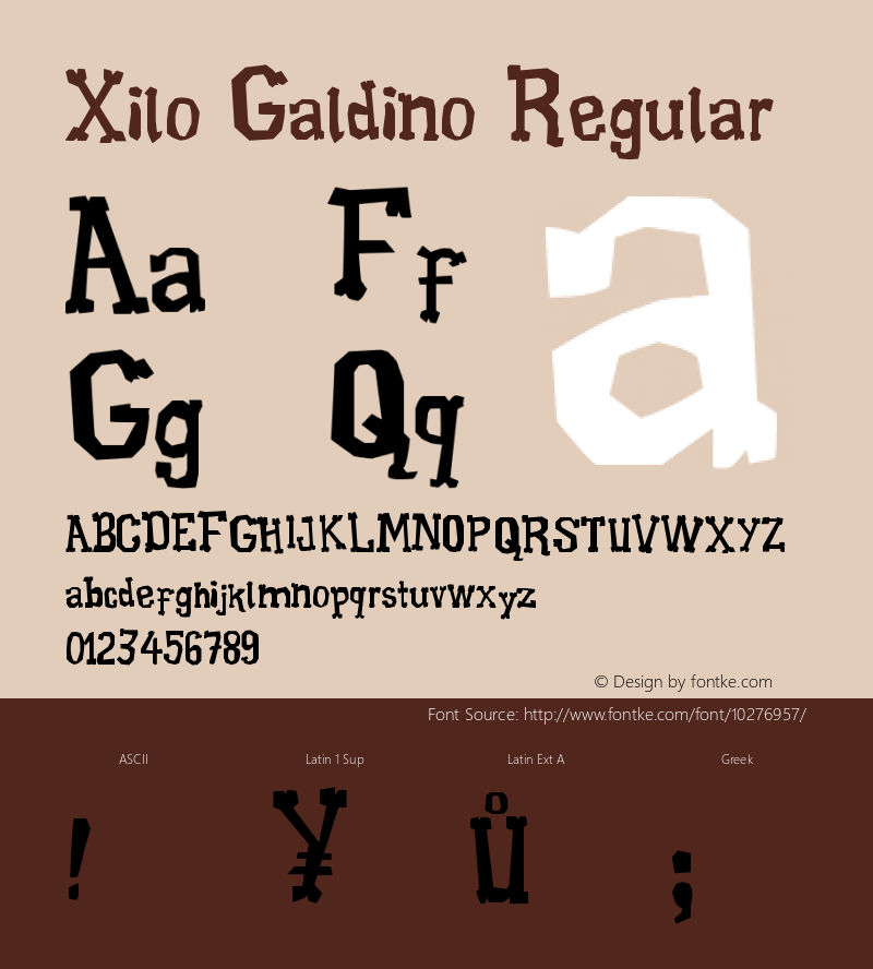 Xilo Galdino Regular Version 1.00 May 30, 2010, initial release Font Sample