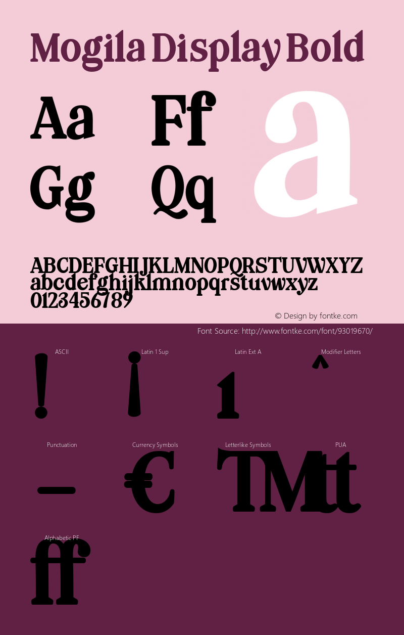 Mogila Display Bold 1.0 Font Sample