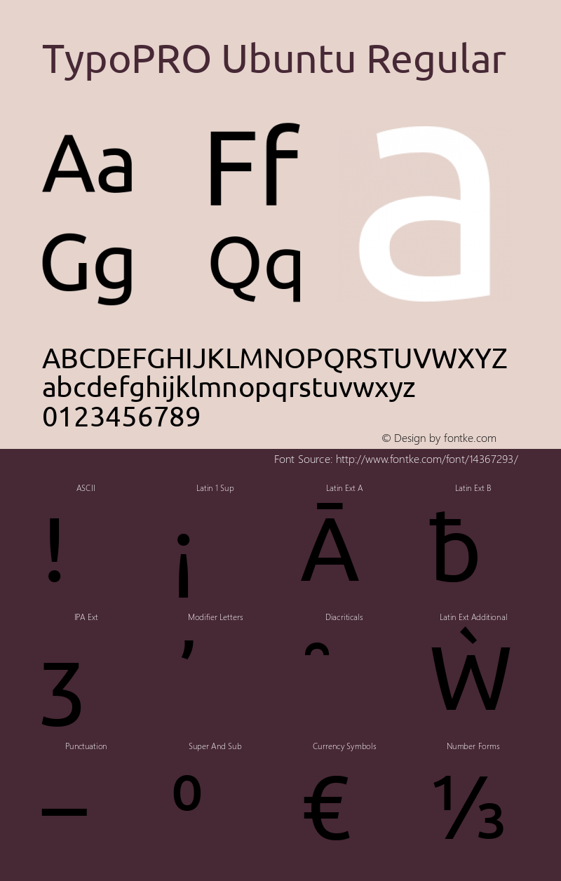 TypoPRO Ubuntu Regular Version 0.80 Font Sample