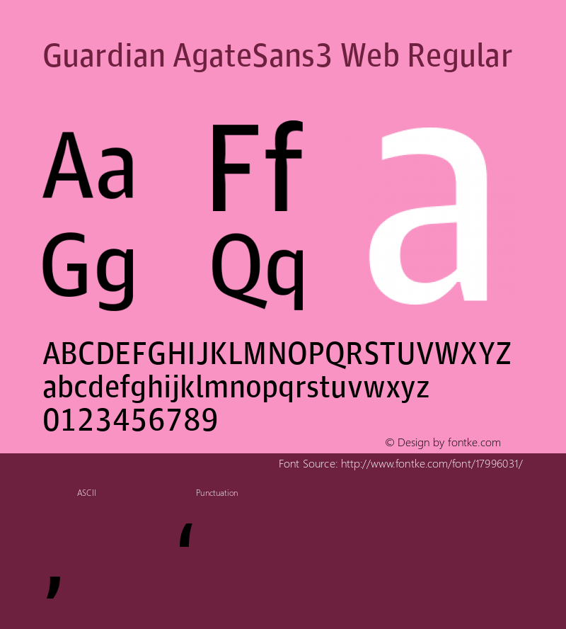 Guardian AgateSans3 Web Regular Version 001.002 2011 Font Sample