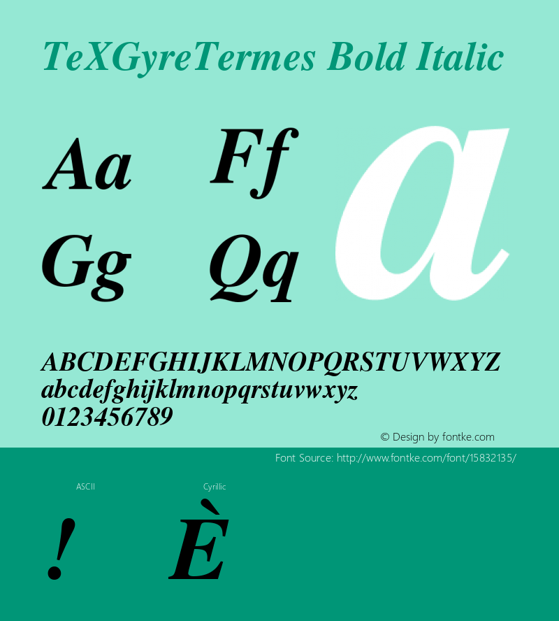 TeXGyreTermes Bold Italic Version 1.103;PS 1.103;hotconv 1.0.49;makeotf.lib2.0.14853; ttfautohint (v1.4.1) Font Sample