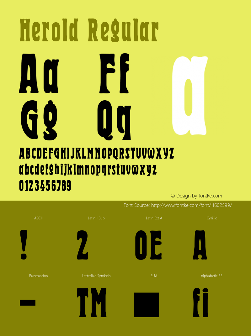 Herold Regular 1.0 Thu Jun 17 19:26:33 1993 Font Sample