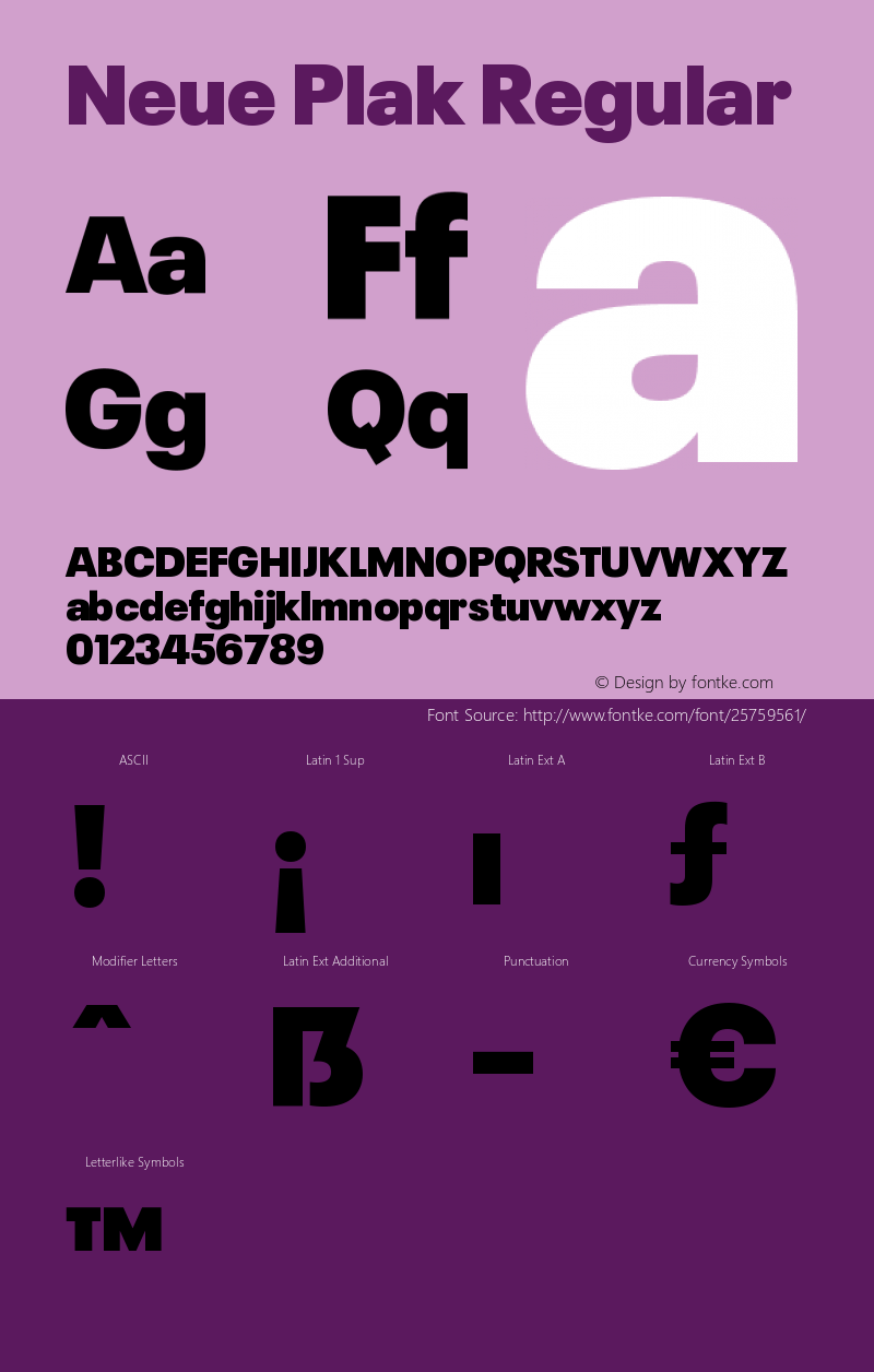 Neue Plak ExtraBlack Version 1.00 Font Sample