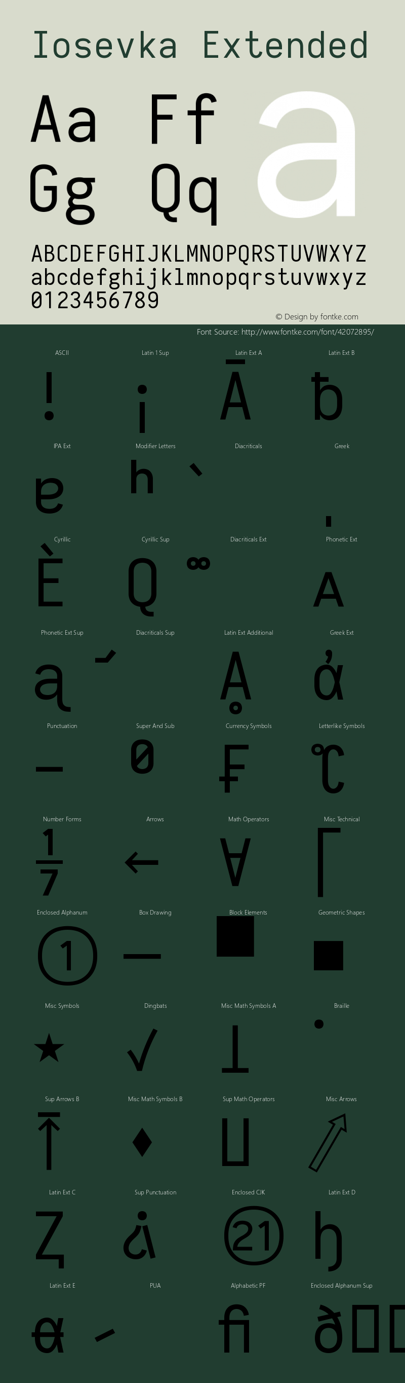 Iosevka Extended 2.3.2 Font Sample