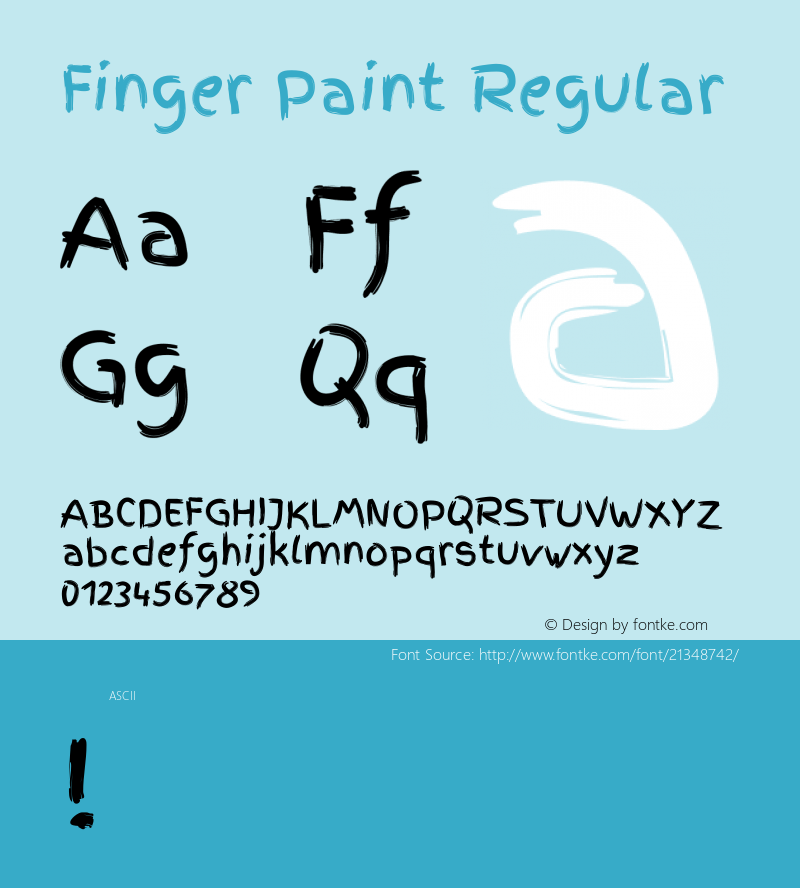 FingerPaint Version 1.0 Font Sample