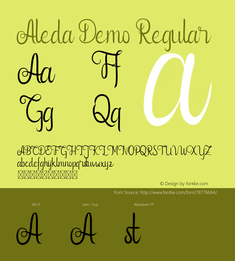 Aleda Demo Version 1.002;Fontself Maker 3.1.2 Font Sample