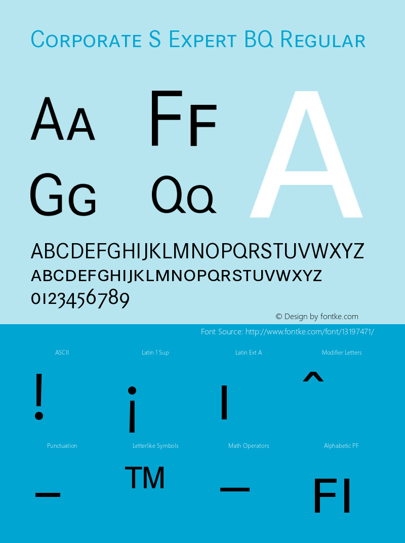 Corporate S Expert BQ Regular Version 001.000 Font Sample