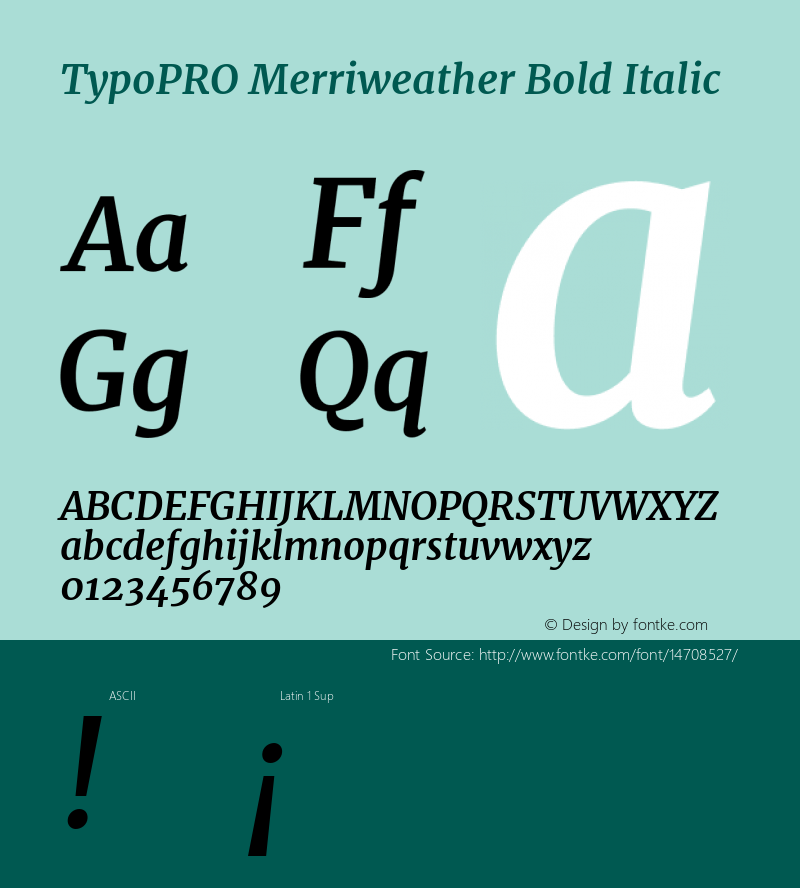 TypoPRO Merriweather Bold Italic Version 1.001 Font Sample