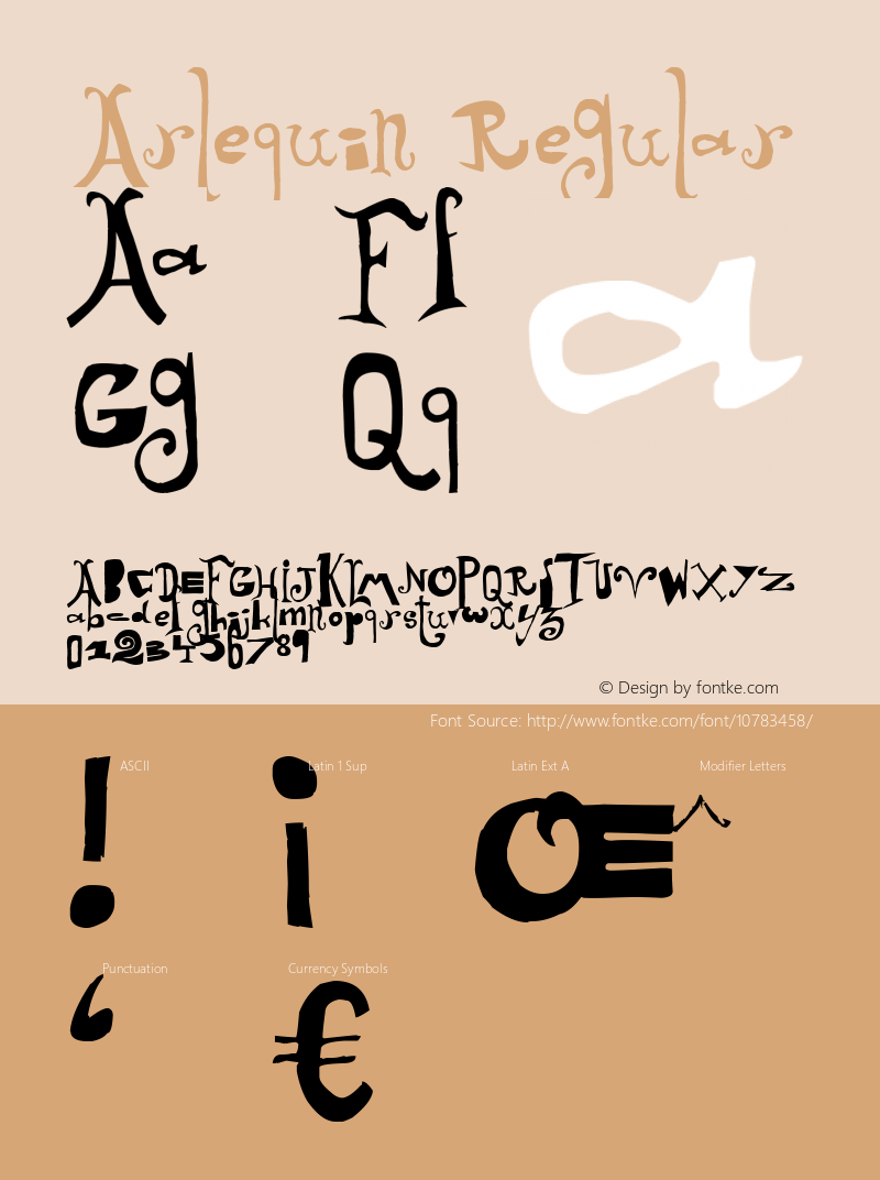 Arlequin Regular Version 1.00 February 10, 2013, initial release Font Sample