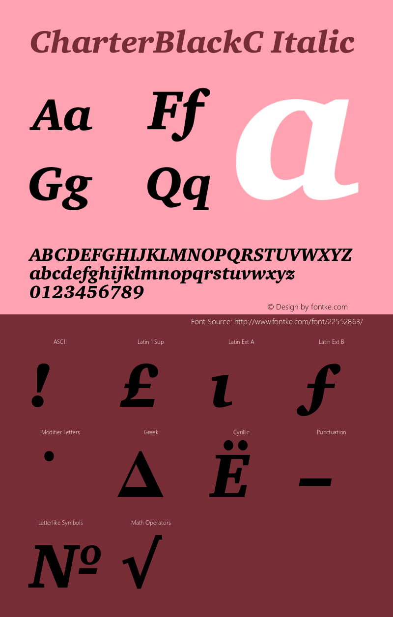 CharterBlackC Italic Version 001.000 Font Sample