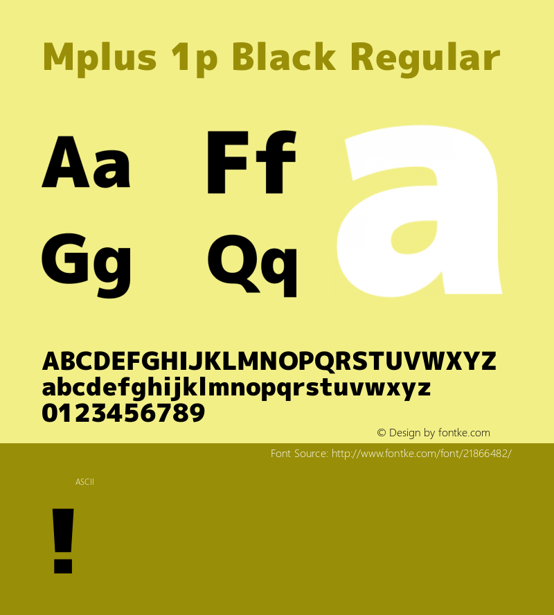 Mplus1pBlack Version 1.0 Font Sample