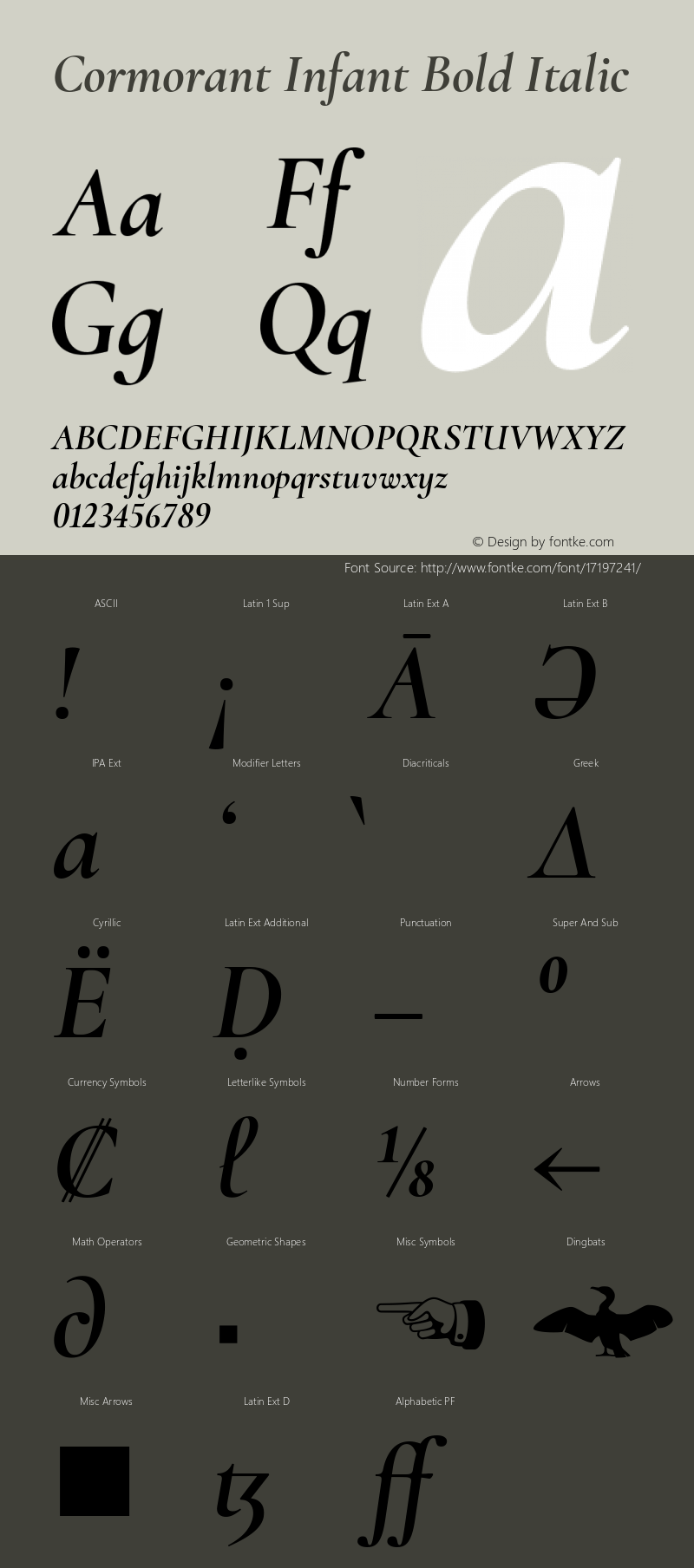 Cormorant Infant Bold Italic Version 3.000 Font Sample