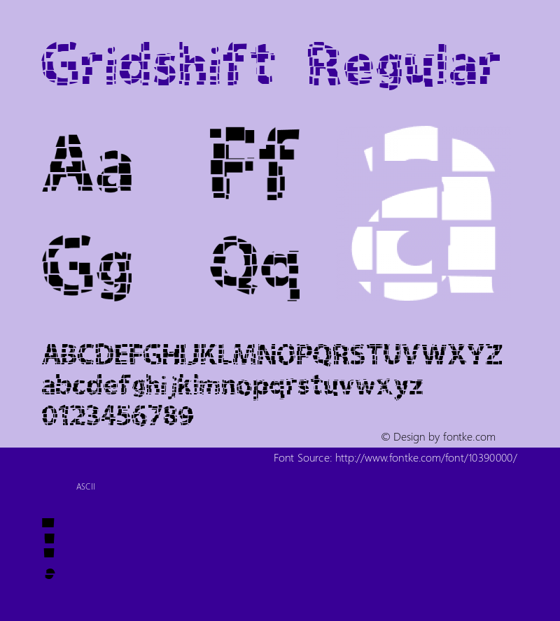 Gridshift Regular Version 1.000 Font Sample