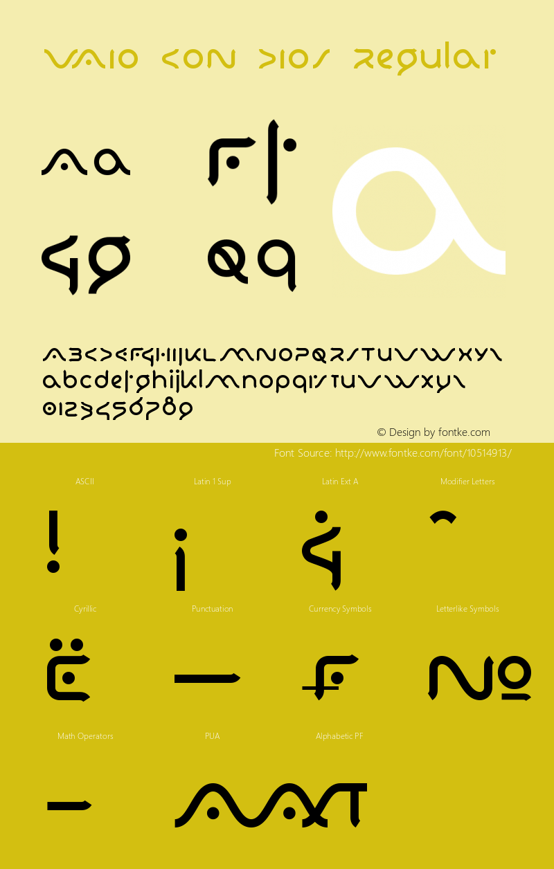 VAIO CON DIOS Regular Version 1.00 September 9, 2013, initial release Font Sample