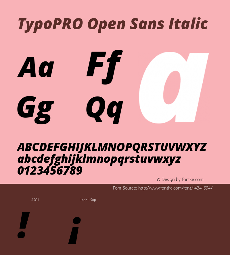 TypoPRO Open Sans Italic Version 1.10 Font Sample