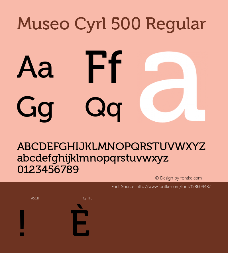 Museo Cyrl 500 Regular Version 2.029; ttfautohint (v1.4.1) Font Sample