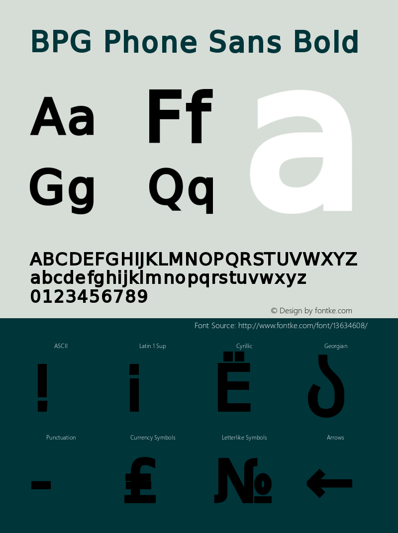 BPG Phone Sans Bold Version 2.25 Font Sample