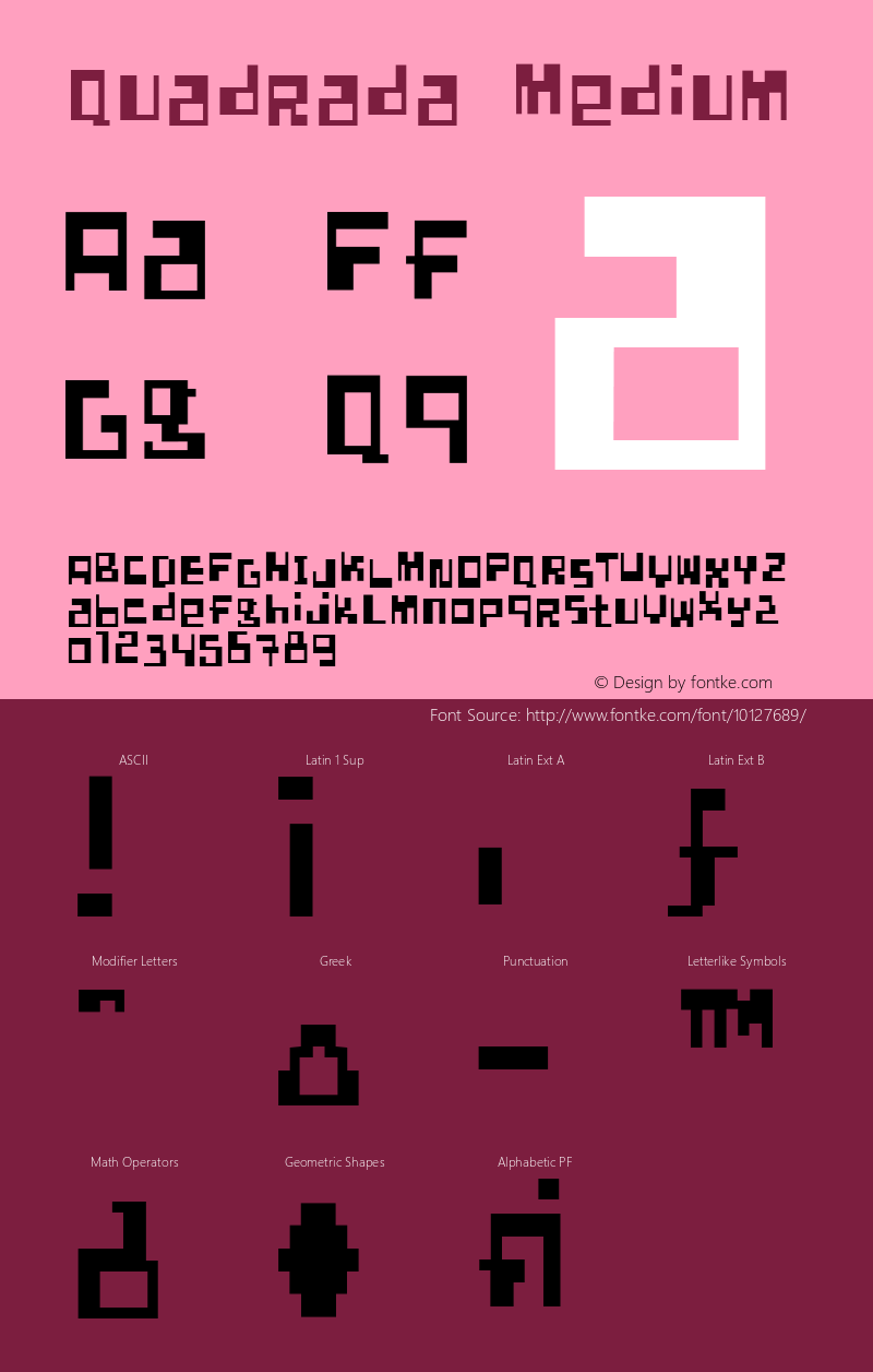 Quadrada Medium 001.000 Font Sample