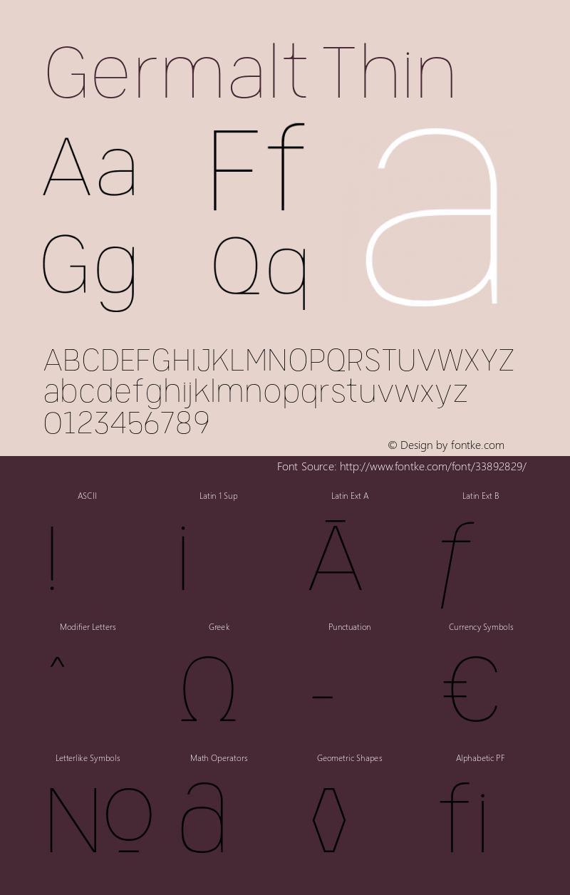 Germalt-Thin Version 1.000;YWFTv17 Font Sample