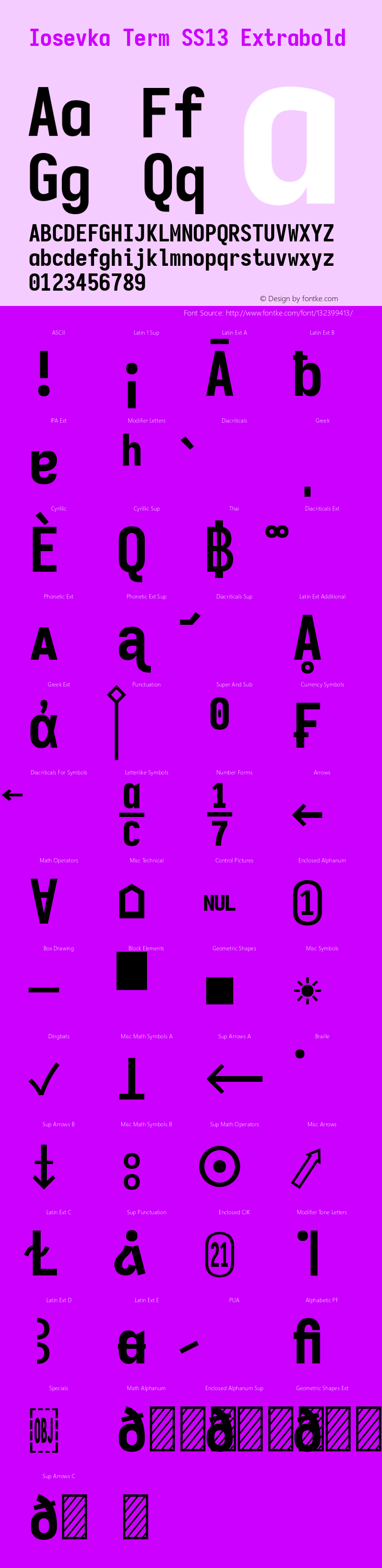 Iosevka Term SS13 Extrabold Version 5.0.8; ttfautohint (v1.8.3) Font Sample