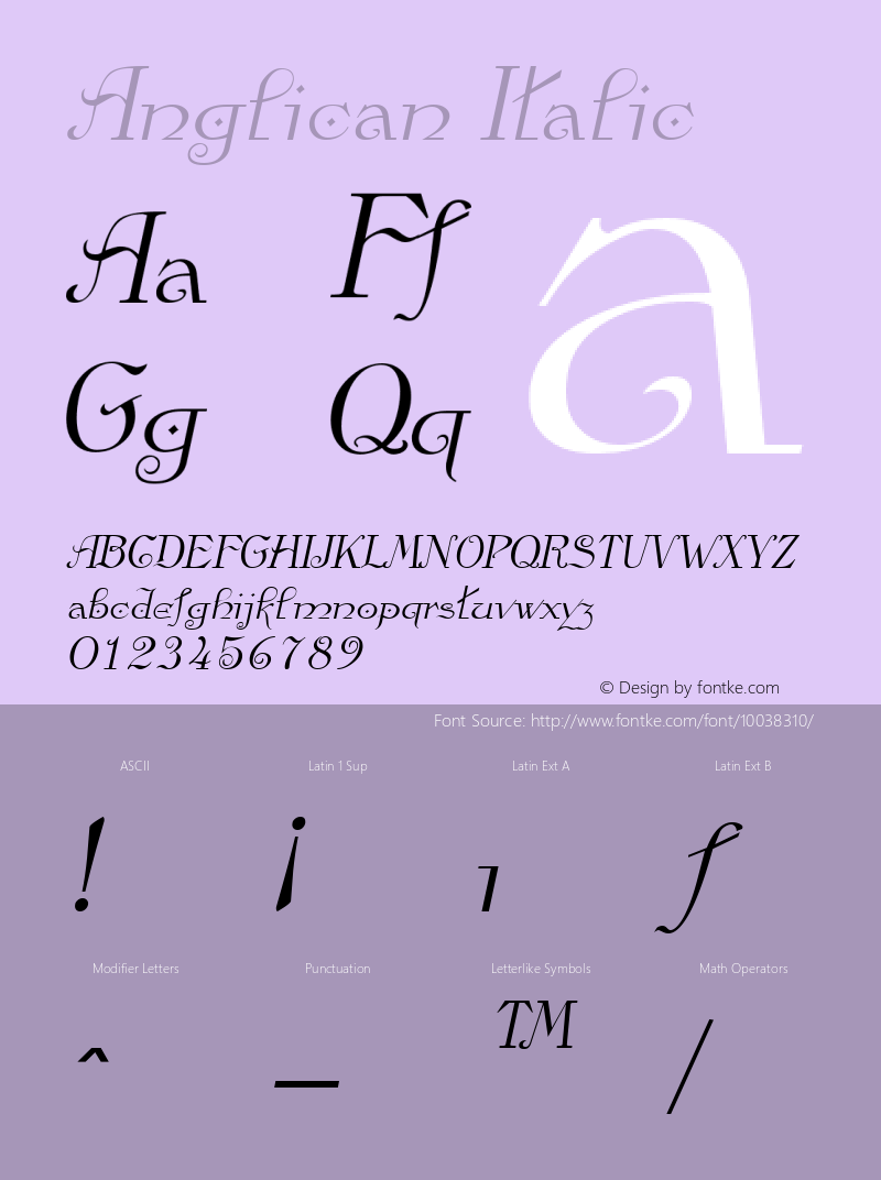 Anglican Italic The IMSI MasterFonts Collection, tm 1995 IMSI Font Sample