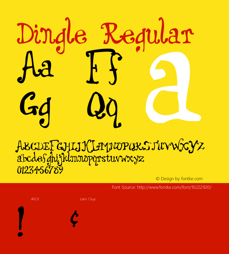 Dingle Regular Unknown Font Sample