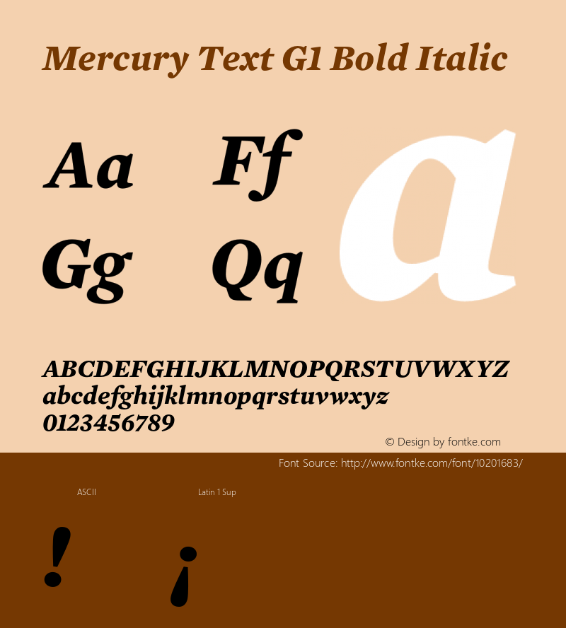 Mercury Text G1 Bold Italic 001.000 Font Sample