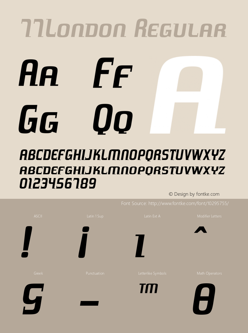 77London Regular 001.000 Font Sample