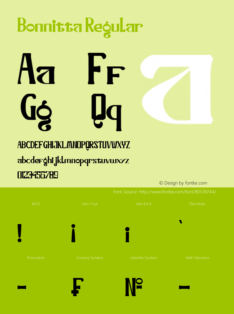 Bonnitta Version 1.00;October 13, 2020;FontCreator 13.0.0.2683 64-bit Font Sample