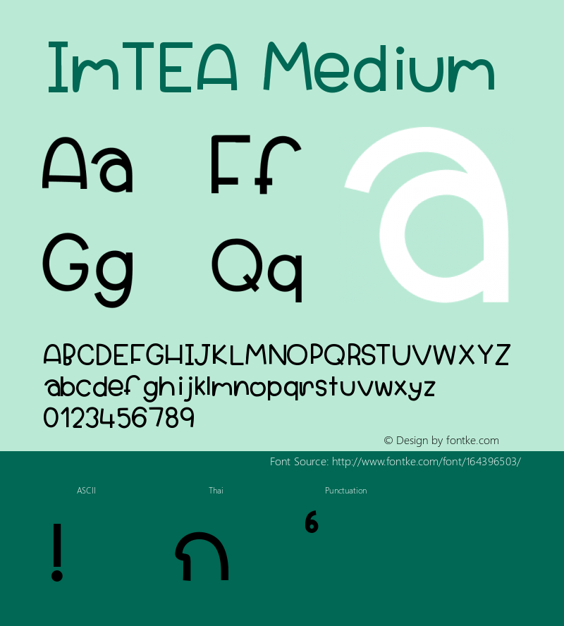 ImTEA Version 001.000 Font Sample