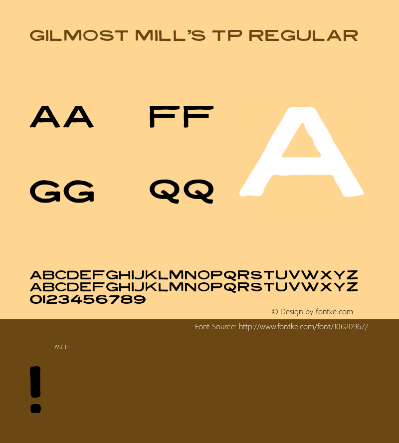 Gilmost Mill's TP Regular Version 2.000 Font Sample