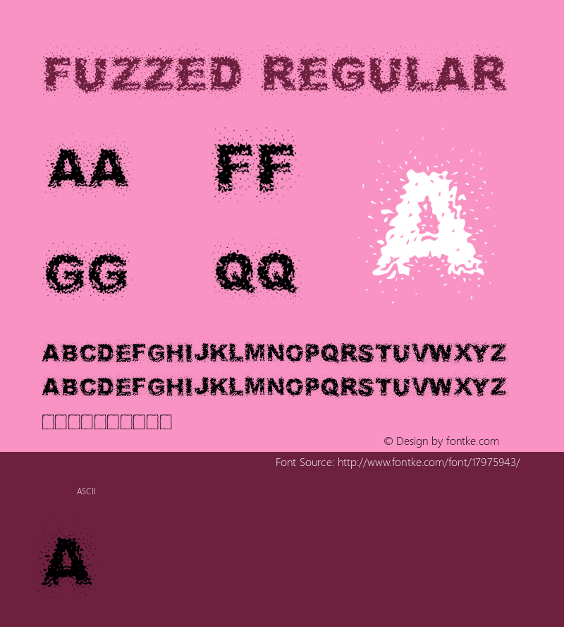 Fuzzed Regular Version 1.00 Font Sample