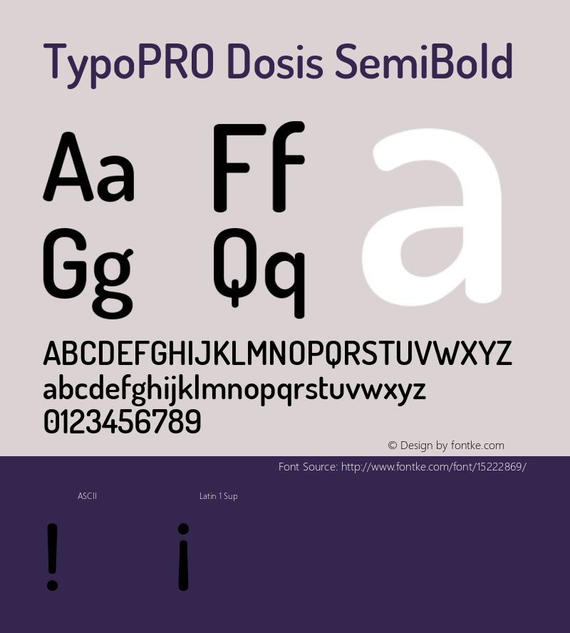 TypoPRO Dosis SemiBold Version 1.007 Font Sample