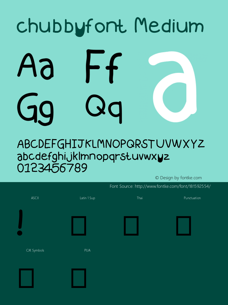 chubbyfont Version 001.000图片样张