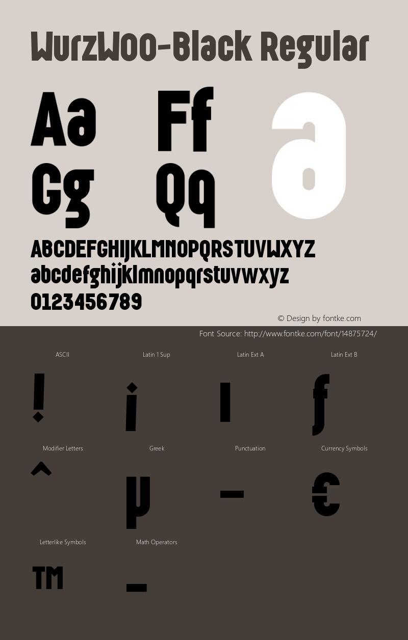 WurzW00-Black Regular Version 1.00 Font Sample