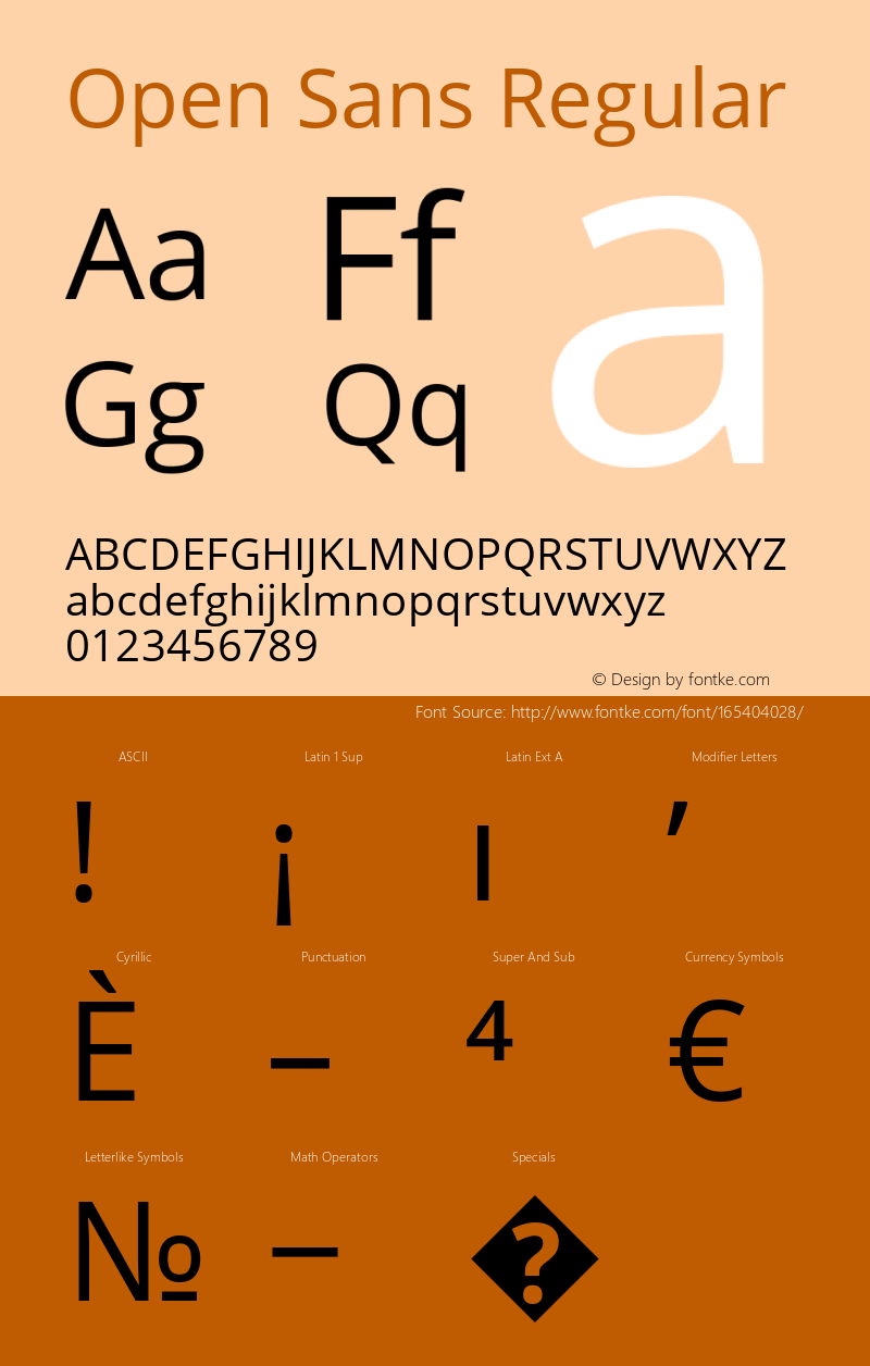 Open Sans Regular Version 1.10 Font Sample