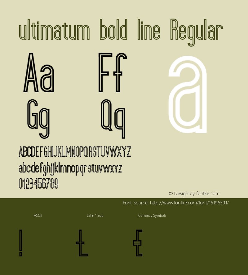 ultimatum bold line Regular Version 1.000;PS 001.001;hotconv 1.0.56 Font Sample