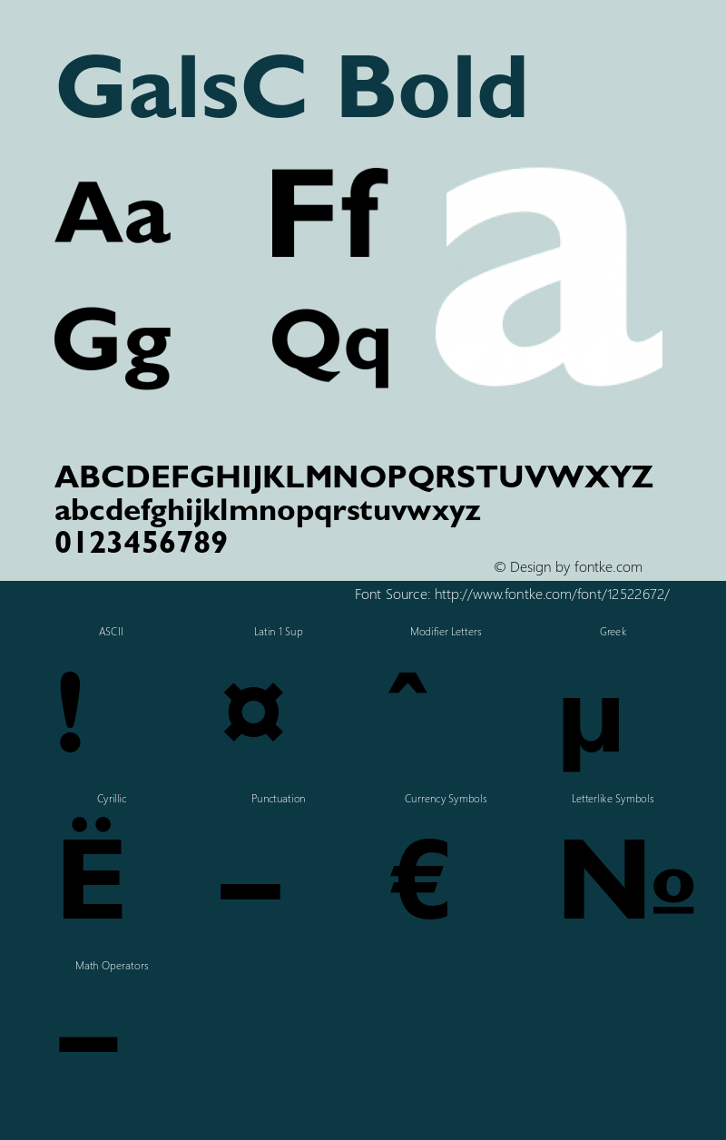 GalsC Bold OTF 1.0;PS 001.000;Core 116;AOCW 1.0 161 Font Sample