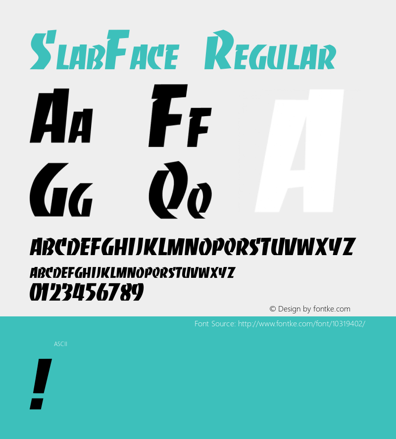 SlabFace Regular SlabFace Font Sample